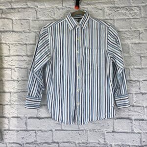 Arizona buttondown stripe collar shirt boys sz med